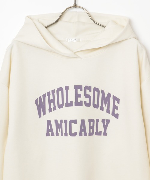 Honeys（ハニーズ）の「ゆるロゴパーカー（パーカー・レディース・杢グレー/スミクロ/イエロー×グリーン/アイボリー/ブルー・S/L/M）」の22枚目の写真