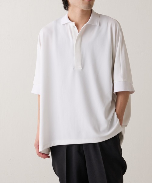 Lui's（ルイス）の「Big POLO(ビッグポロシャツ)（Tシャツ/カットソー・メンズ・ホワイト/ブラック・FREE）」の9枚目の写真