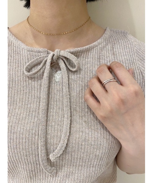 flower（フラワー）の「グリッターリボントップ（Tシャツ/カットソー・レディース・グレー/アイボリー・FREE）」の12枚目の写真