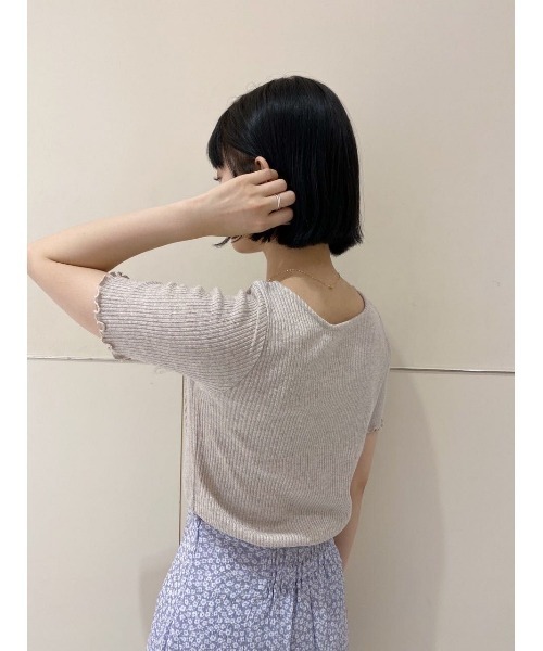 flower（フラワー）の「グリッターリボントップ（Tシャツ/カットソー・レディース・グレー/アイボリー・FREE）」の13枚目の写真