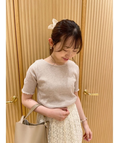 flower（フラワー）の「グリッターリボントップ（Tシャツ/カットソー・レディース・グレー/アイボリー・FREE）」の16枚目の写真