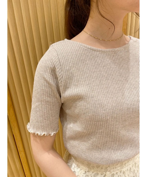 flower（フラワー）の「グリッターリボントップ（Tシャツ/カットソー・レディース・グレー/アイボリー・FREE）」の17枚目の写真