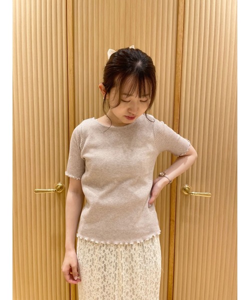 flower（フラワー）の「グリッターリボントップ（Tシャツ/カットソー・レディース・グレー/アイボリー・FREE）」の19枚目の写真