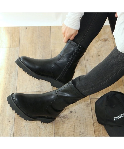 Fin（フィン）の「タンクソールストレッチブーツ【低反発スポンジ入り】（ブーツ・レディース・ブラック/ブラウン/ブラック系その他・LL/S/M/L）」の10枚目の写真