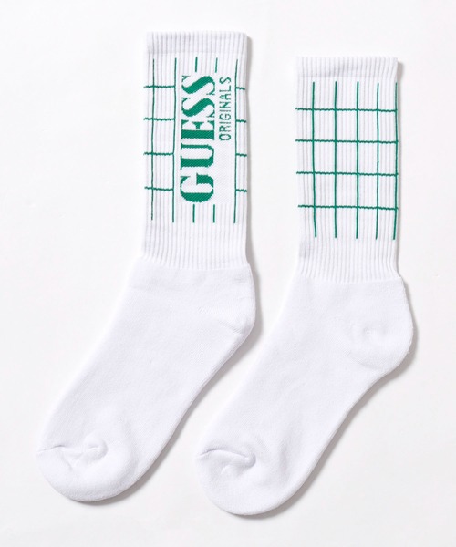 Guess（ゲス）の「GUESS/ゲス LUIS LOGO SOCKS ソックス（ソックス/靴下・メンズ・ホワイト×グリーン・ONE SIZE）」の7枚目の写真