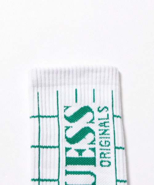 Guess（ゲス）の「GUESS/ゲス LUIS LOGO SOCKS ソックス（ソックス/靴下・メンズ・ホワイト×グリーン・ONE SIZE）」の2枚目の写真