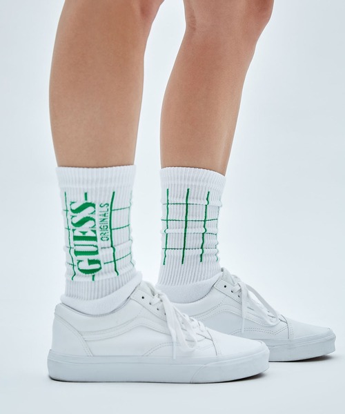 Guess（ゲス）の「GUESS/ゲス LUIS LOGO SOCKS ソックス（ソックス/靴下・メンズ・ホワイト×グリーン・ONE SIZE）」の12枚目の写真