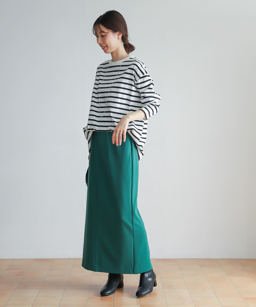 URBAN RESEARCH DOORS(アーバンリサーチドアーズ)の「ボーダーワイドプルオーバー(Tシャツ/カットソー・レディース・ブラック/オレンジ/オフホワイト/パープル・MEDIUM)」の13枚目の写真