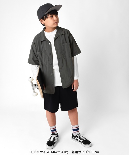 GLAZOS(グラソス)の「ツイル・ペインタービッグハーフパンツ(その他パンツ・キッズ・カーキ/ブラック/ベージュ・170cm/160cm/140cm/150cm)」の13枚目の写真