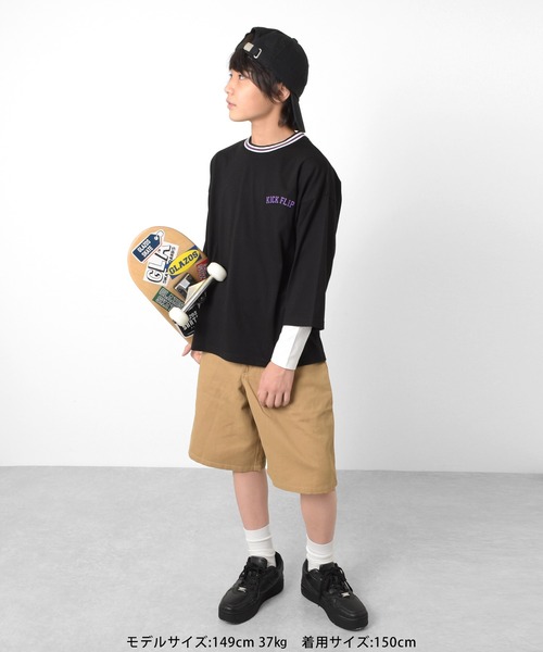 GLAZOS(グラソス)の「ツイル・ペインタービッグハーフパンツ(その他パンツ・キッズ・カーキ/ブラック/ベージュ・170cm/160cm/140cm/150cm)」の14枚目の写真