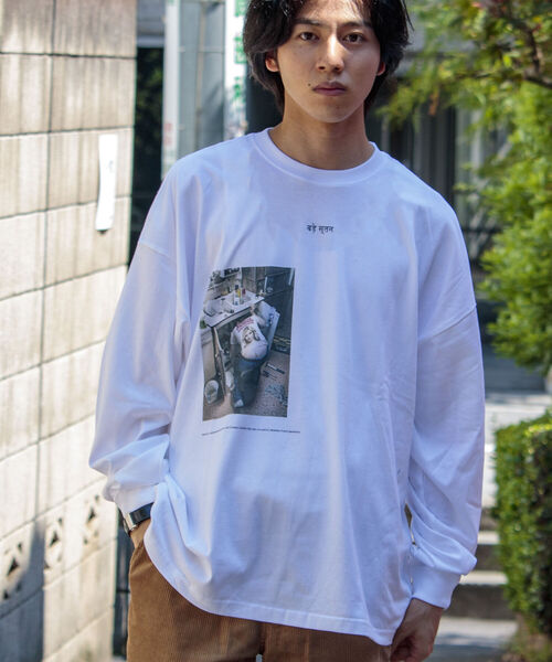 GLOSTER（グロスター）の「【GLOSTER/グロスター】TRIPPY グラフィックロンT フォトT（Tシャツ/カットソー・メンズ・ホワイト系その他/ホワイト系その他2/ライトグレー/サックスブルー・M/L）」の2枚目の写真