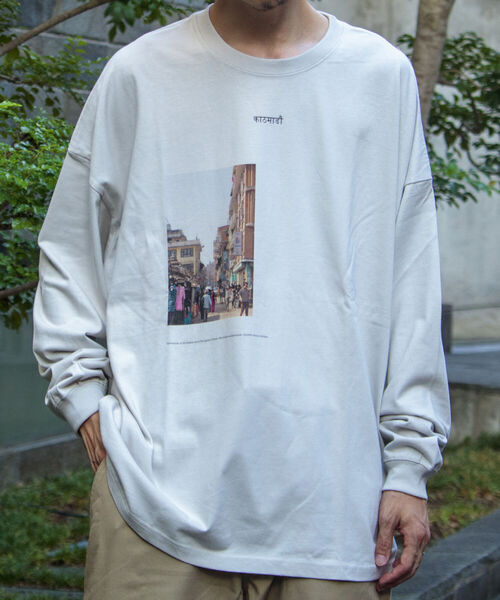 GLOSTER（グロスター）の「【GLOSTER/グロスター】TRIPPY グラフィックロンT フォトT（Tシャツ/カットソー・メンズ・ホワイト系その他/ホワイト系その他2/ライトグレー/サックスブルー・M/L）」の12枚目の写真