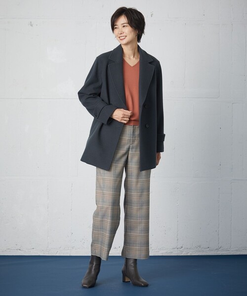 J.PRESS(ジェイプレス)の「【洗える】PL/Visストレッチチェック セミワイド パンツ(その他パンツ・レディース・グレー系3・11/9/13/7)」の7枚目の写真