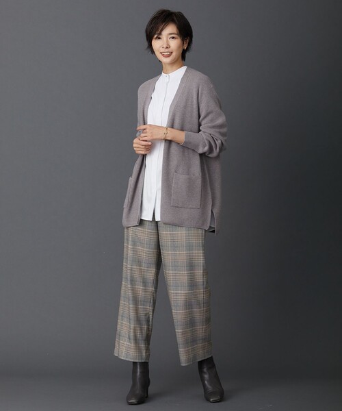 J.PRESS(ジェイプレス)の「【洗える】PL/Visストレッチチェック セミワイド パンツ(その他パンツ・レディース・グレー系3・11/9/13/7)」の8枚目の写真