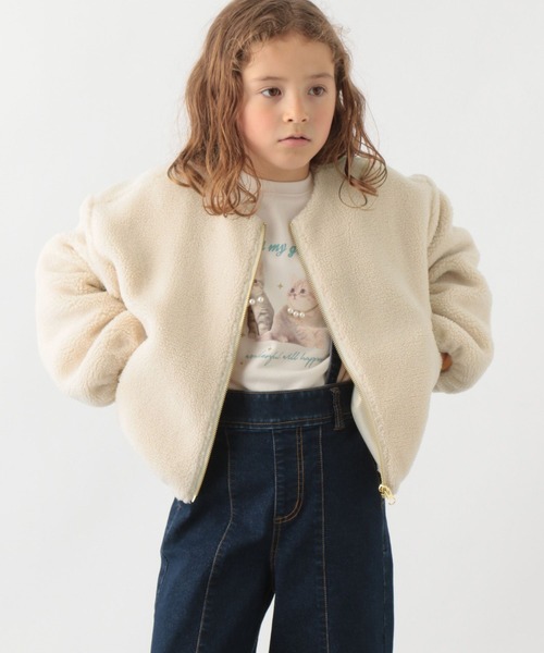 GLOBAL WORK（グローバルワーク）の「フワモコボアZIPブルゾン/295079（ブルゾン・キッズ・パープル/アイボリー/モカ/ライトパープル・110cm/100cm/120cm/130cm/140cm/150cm/160cm）」の14枚目の写真