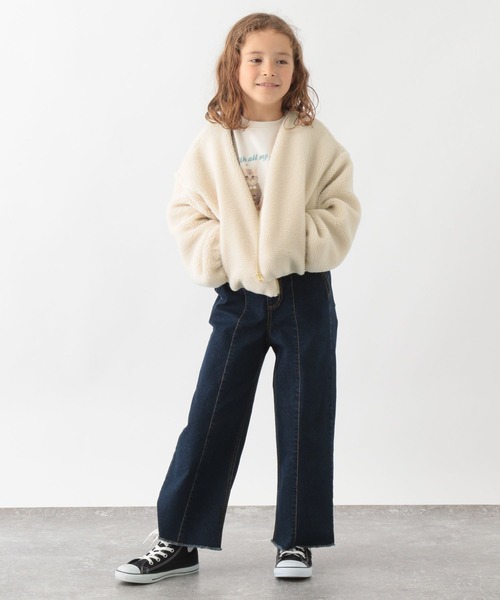 GLOBAL WORK（グローバルワーク）の「フワモコボアZIPブルゾン/295079（ブルゾン・キッズ・パープル/アイボリー/モカ/ライトパープル・110cm/100cm/120cm/130cm/140cm/150cm/160cm）」の9枚目の写真