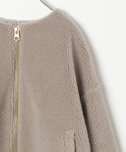 GLOBAL WORK（グローバルワーク）の「フワモコボアZIPブルゾン/295079（ブルゾン・キッズ・パープル/アイボリー/モカ/ライトパープル・110cm/100cm/120cm/130cm/140cm/150cm/160cm）」の7枚目の写真