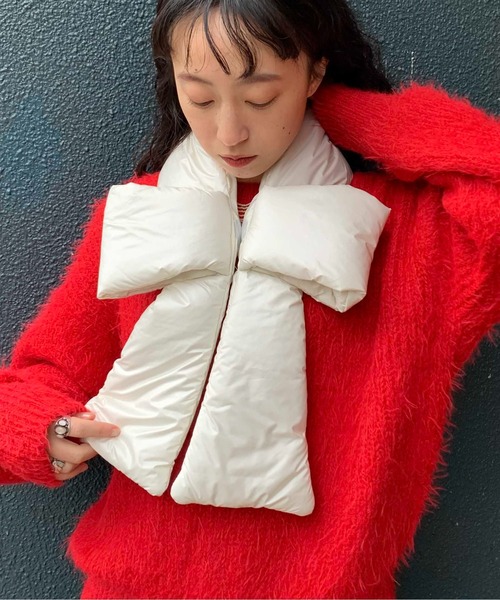 Casselini(キャセリーニ)の「Casselini(キャセリーニ)パデットリボンティペット(マフラー・レディース・ブラック/オフホワイト/ピンク/グリーン・FREE)」の2枚目の写真