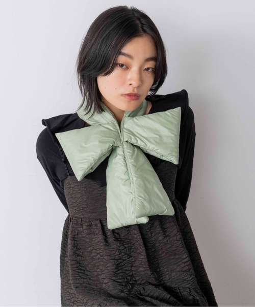 Casselini(キャセリーニ)の「Casselini(キャセリーニ)パデットリボンティペット(マフラー・レディース・ブラック/オフホワイト/ピンク/グリーン・FREE)」の6枚目の写真