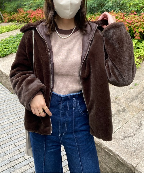 CPCM（シーピーシーエム）の「襟付きファーブルゾン（ブルゾン）」 - WEAR