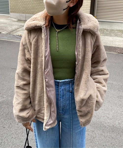 CPCM（シーピーシーエム）の「襟付きファーブルゾン（ブルゾン）」 - WEAR