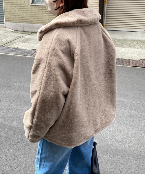 CPCM（シーピーシーエム）の「襟付きファーブルゾン（ブルゾン・レディース・ブラウン/アイボリー/グレイッシュベージュ・FREE）」の21枚目の写真