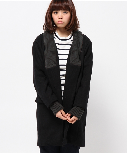 OUTLET（アウトレット）の「【WHO'S WHO gallery】ショールリブコクーンコート（その他アウター・レディース・グレー/カーキ/ネイビー・FREE）」の3枚目の写真