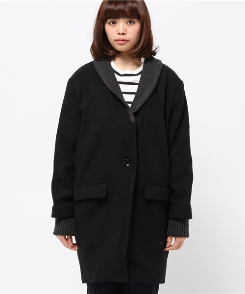 OUTLET（アウトレット）の「【WHO'S WHO gallery】ショールリブコクーンコート（その他アウター・レディース・グレー/カーキ/ネイビー・FREE）」の4枚目の写真