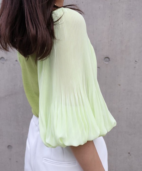 CISLYS（シスリス）の「【CISLYS】Canele sleeve compact tops（Tシャツ/カットソー・レディース・ホワイト/ブラック/ミント・FREE）」の5枚目の写真