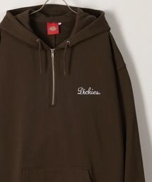 【DICKIES/ディッキーズ】ワンポイント刺繍ハーフジップフーディ/パーカー/ビッグシルエット