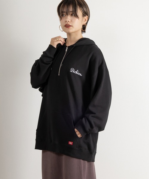 Dickies(ディッキーズ)の「【DICKIES/ディッキーズ】ワンポイント刺繍ハーフジップフーディ/パーカー/ビッグシルエット(パーカー・メンズ・ブラック/グレー/ブラウン/ベージュ/グリーン/イエロー/ブルー・M/L/XL)」の17枚目の写真