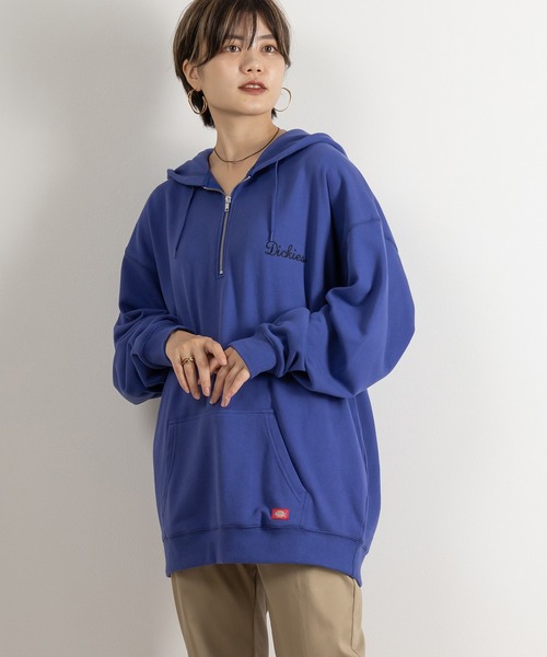 Dickies(ディッキーズ)の「【DICKIES/ディッキーズ】ワンポイント刺繍ハーフジップフーディ/パーカー/ビッグシルエット(パーカー・メンズ・ブラック/グレー/ブラウン/ベージュ/グリーン/イエロー/ブルー・M/L/XL)」の13枚目の写真