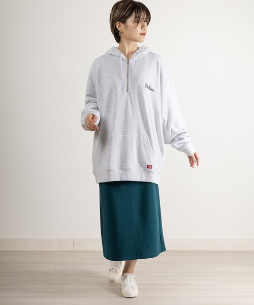 Dickies(ディッキーズ)の「【DICKIES/ディッキーズ】ワンポイント刺繍ハーフジップフーディ/パーカー/ビッグシルエット(パーカー・メンズ・ブラック/グレー/ブラウン/ベージュ/グリーン/イエロー/ブルー・M/L/XL)」の15枚目の写真