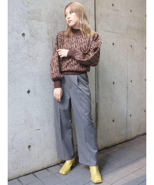 MURUA（ムルーア）の「パターンジャガードニットプルオーバー（ニット/セーター・レディース・ブラック/ブラウン/ブルー/ベージュ/グリーン・FREE）」の8枚目の写真