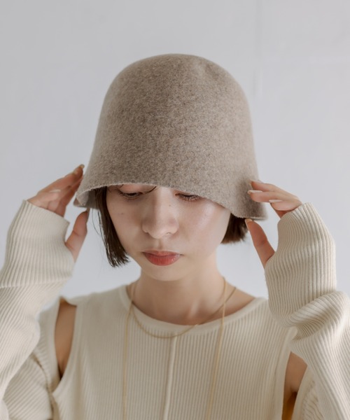 mystic（ミスティック）の「フェルトチューリップハット（ハット・レディース・ブラック/ベージュ・ONE SIZE）」の7枚目の写真