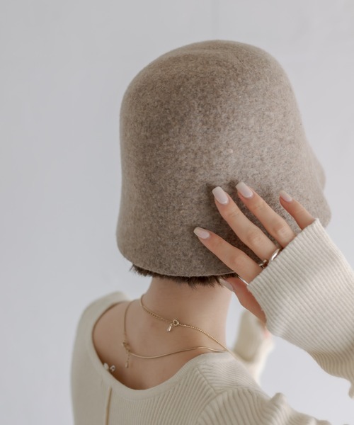 mystic（ミスティック）の「フェルトチューリップハット（ハット・レディース・ブラック/ベージュ・ONE SIZE）」の4枚目の写真