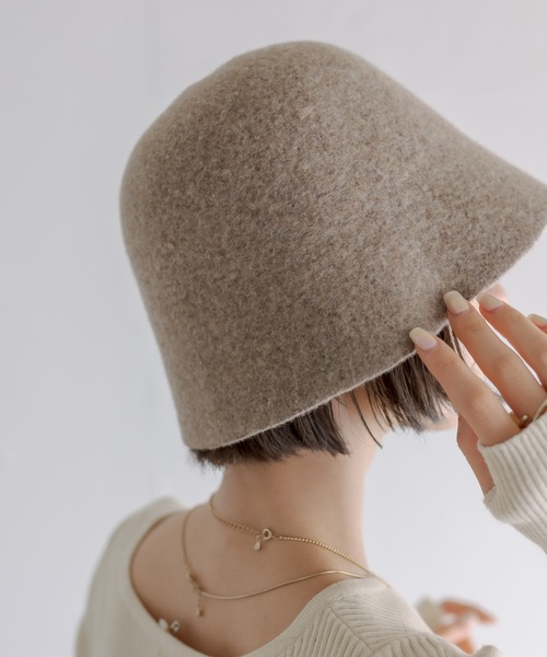 mystic（ミスティック）の「フェルトチューリップハット（ハット・レディース・ブラック/ベージュ・ONE SIZE）」の5枚目の写真