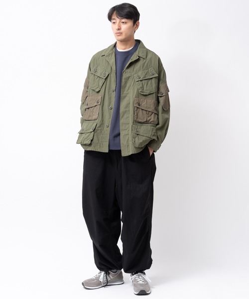 CAL O LINE（キャルオーライン）の「【 CAL O LINE / キャル オー ライン 】 カスタム ジャングル ファティーグジャケット CUSTOM JUNGLE FATIGUE JACKET SES COL CL222-040（ミリタリージャケット・メンズ・オリーブドラブ・L/M）」の4枚目の写真