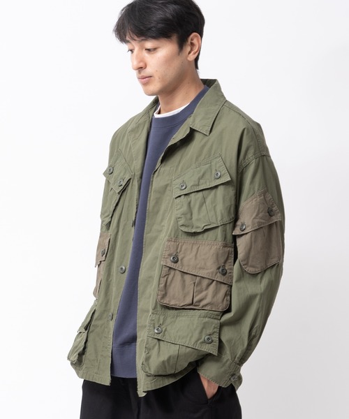 CAL O LINE（キャルオーライン）の「【 CAL O LINE / キャル オー ライン 】 カスタム ジャングル ファティーグジャケット CUSTOM JUNGLE FATIGUE JACKET SES COL CL222-040（ミリタリージャケット・メンズ・オリーブドラブ・L/M）」の5枚目の写真