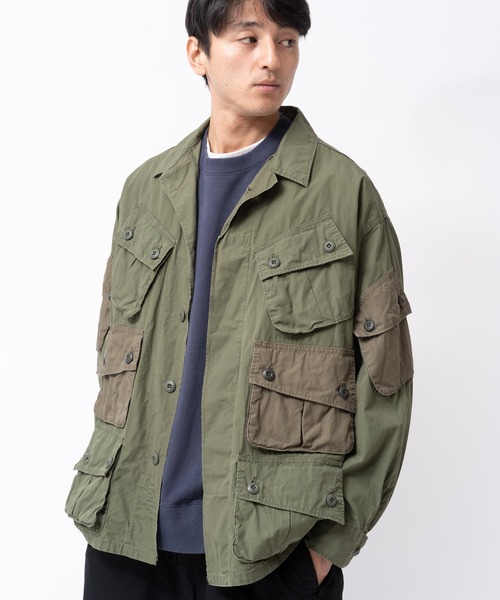 CAL O LINE（キャルオーライン）の「【 CAL O LINE / キャル オー ライン 】 カスタム ジャングル ファティーグジャケット CUSTOM JUNGLE FATIGUE JACKET SES COL CL222-040（ミリタリージャケット・メンズ・オリーブドラブ・L/M）」の6枚目の写真