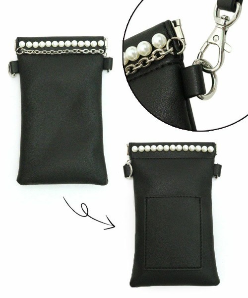 DONOBAN（ドノバン）の「【尾﨑 美紀×Donobanコラボ】パールドキュメントケース（ボディバッグ/ウエストポーチ・レディース・ブラック・ONESIZE）」の3枚目の写真