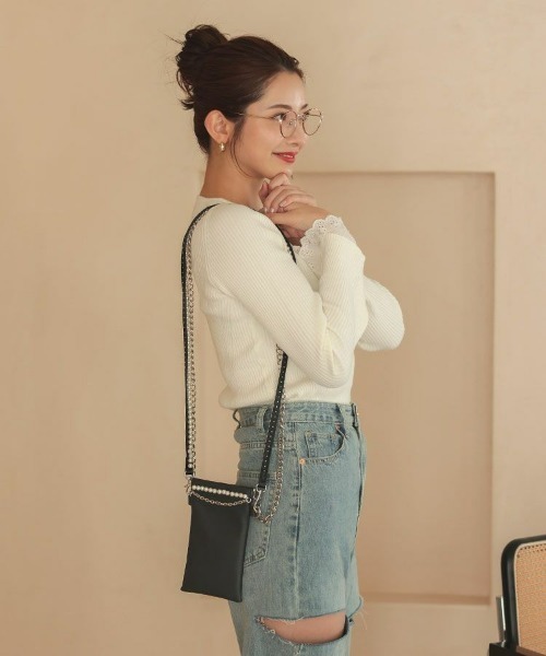 DONOBAN（ドノバン）の「【尾﨑 美紀×Donobanコラボ】パールドキュメントケース（ボディバッグ/ウエストポーチ・レディース・ブラック・ONESIZE）」の22枚目の写真