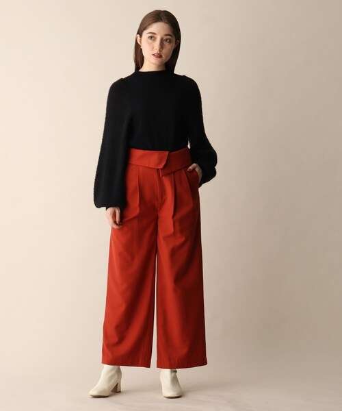 OPAQUE.CLIP（オペークドットクリップ）の「◆ウール混ボリューム袖デザインニット（ニット/セーター・レディース・ブラック/ホワイト系/オレンジ・38）」の13枚目の写真