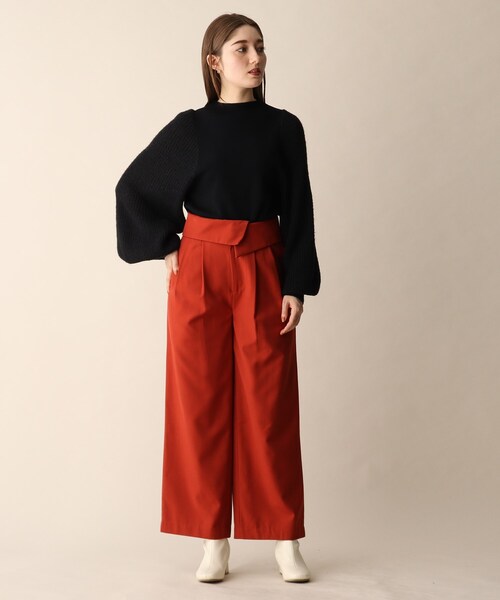 OPAQUE.CLIP（オペークドットクリップ）の「◆ウール混ボリューム袖デザインニット（ニット/セーター・レディース・ブラック/ホワイト系/オレンジ・38）」の14枚目の写真