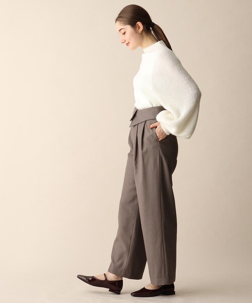 OPAQUE.CLIP（オペークドットクリップ）の「◆ウール混ボリューム袖デザインニット（ニット/セーター・レディース・ブラック/ホワイト系/オレンジ・38）」の4枚目の写真