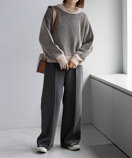 DISCOAT（ディスコート）の「【WEB限定】配色ストライプニット（ニット