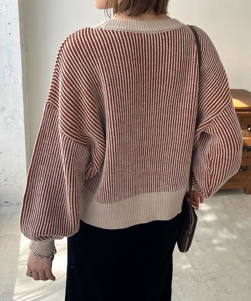 DISCOAT（ディスコート）の「【WEB限定】配色ストライプニット（ニット