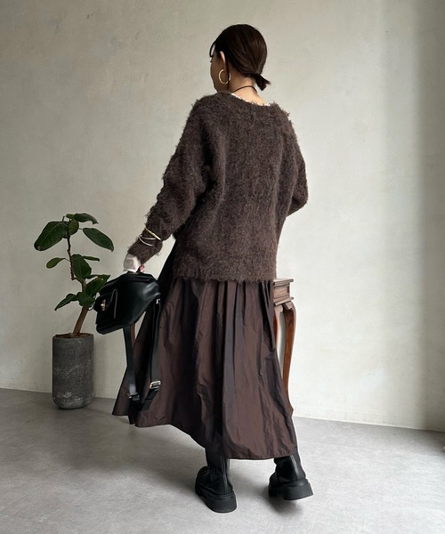 DouDou（ドゥドゥ）の「【WEB限定】タフタフレアスカート（スカート・レディース・ダークグリーン/オリーブ/ブラウン・FREE）」の8枚目の写真