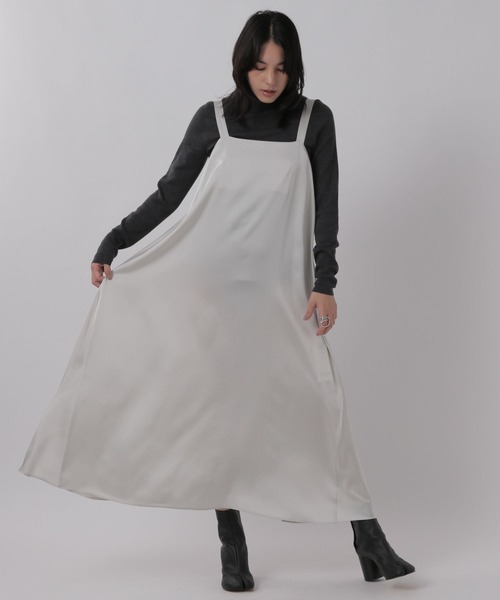 Chaos（カオス）の「Chaos(カオス)/】【WEB先行予約】ハンロサテンキャミワンピース（ワンピース・レディース・アイボリー/ピンク系・FREE）」の2枚目の写真