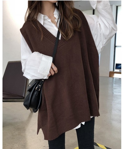 Ritzy(リッツィー)の「Vネックベスト(ベスト・レディース・ホワイト/ブラウン/グレー/ブラック・FREE)」の4枚目の写真